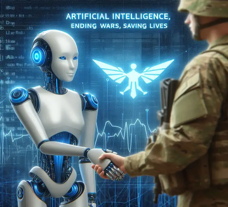 An AI Shaking Hands with a Soldier