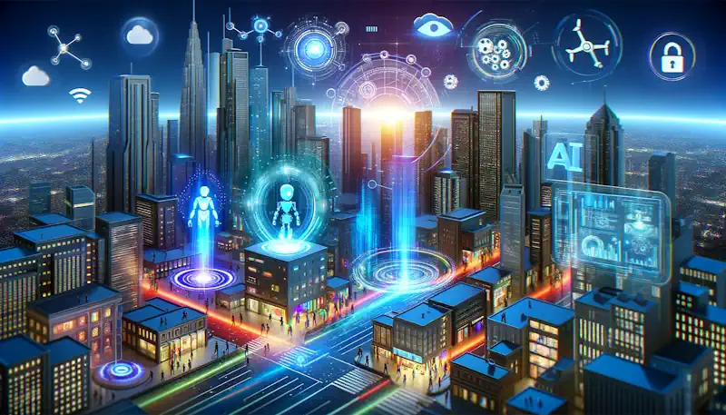 Futuristic City with AI Integrated